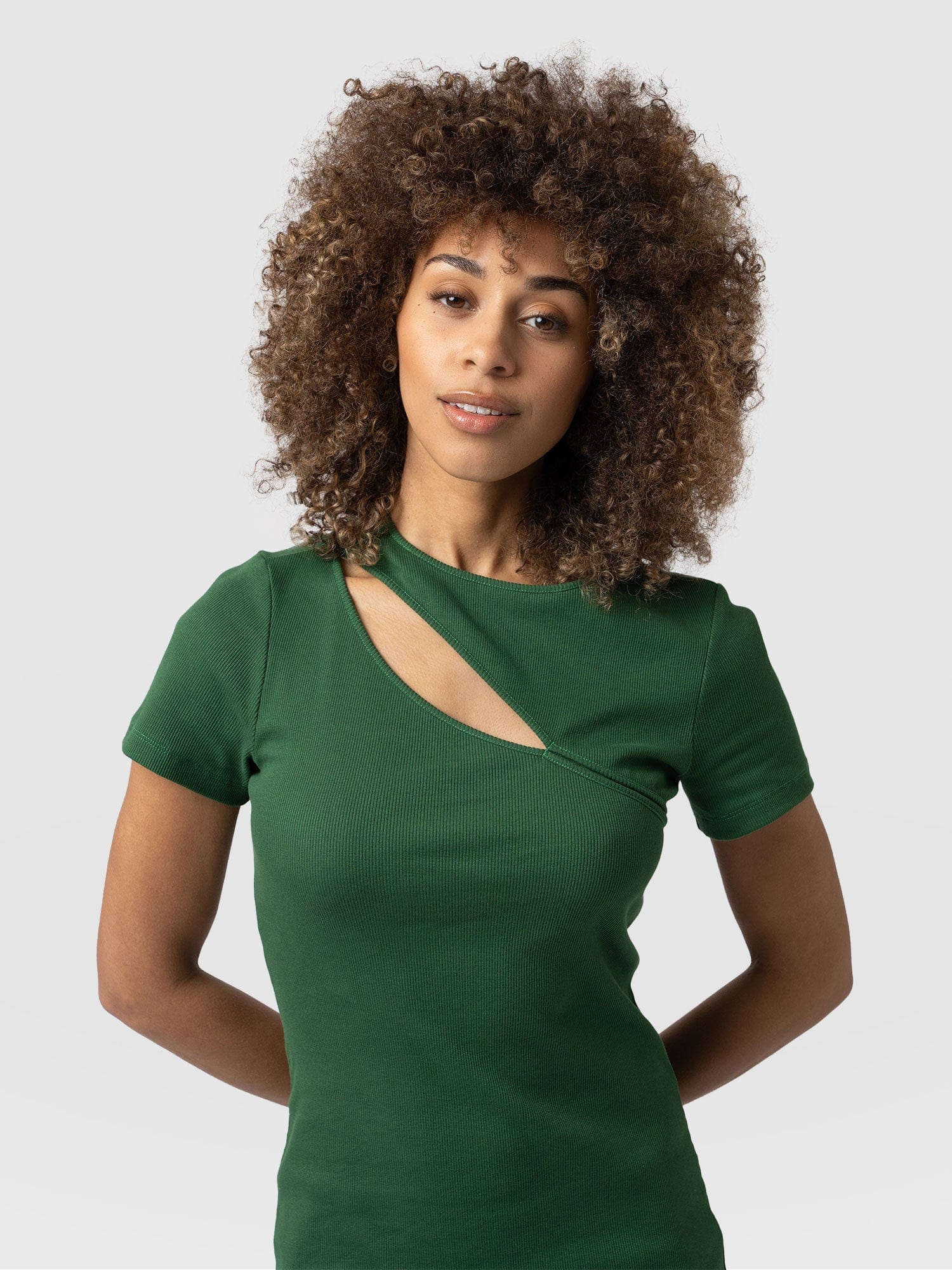 Reveal Crew Neck Dress Basil Green - Women's Dresses | Saint + Sofia® UK